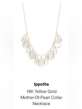 Ippolita 18K Yellow Gold Mother of Pearl Collar Necklace NWT